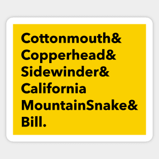 Kill Bill Snakes Sticker